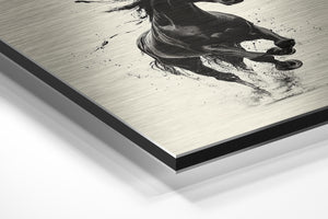 Galloping Black Horse