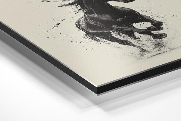 Galloping Black Horse