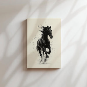 Galloping Black Horse