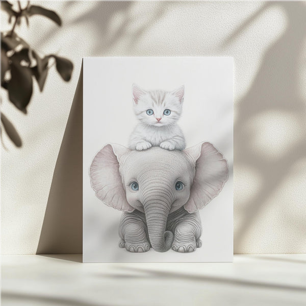 Kitten on Elephant