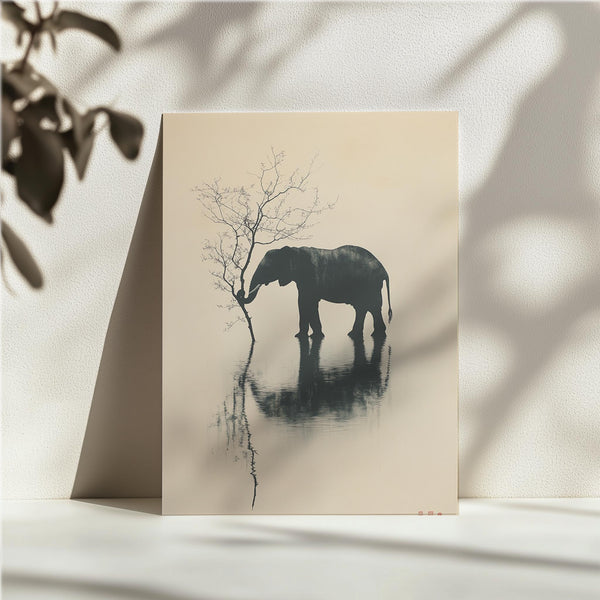 Elephant Water Reflection