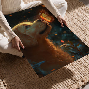 Golden Retriever and Butterfly