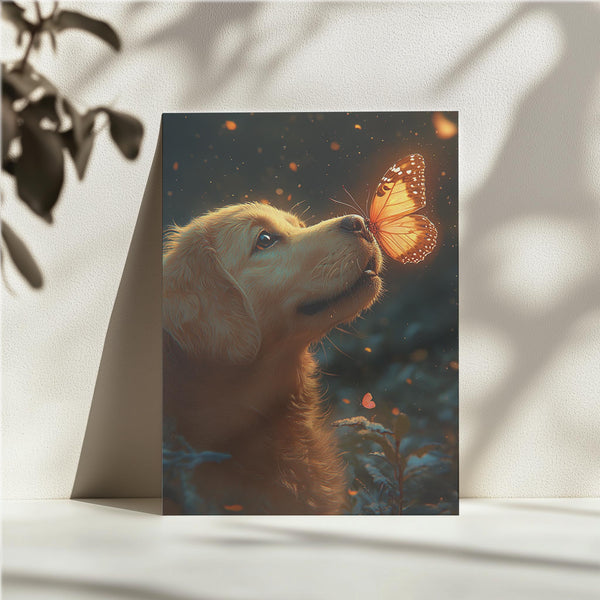 Golden Retriever and Butterfly