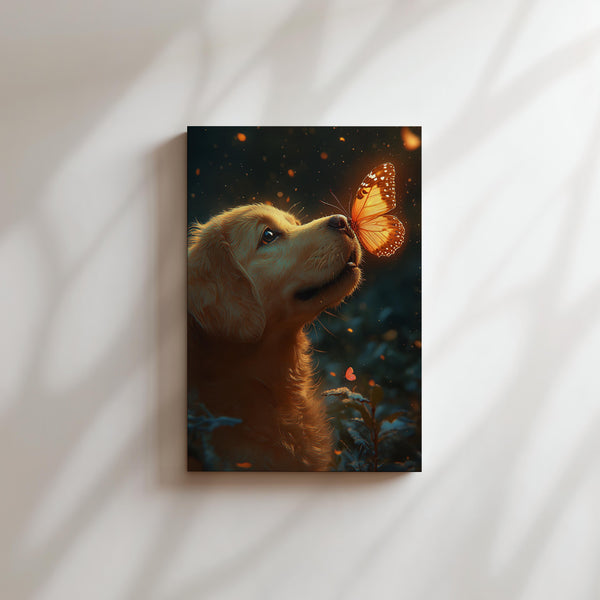 Golden Retriever and Butterfly