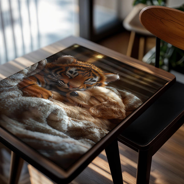 Sleeping Tiger and Puppy