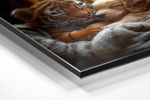 Sleeping Tiger and Puppy