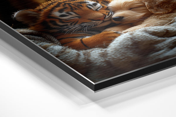 Sleeping Tiger and Puppy