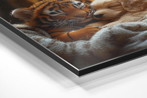Sleeping Tiger and Puppy