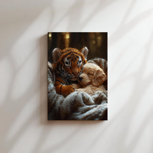 Sleeping Tiger and Puppy