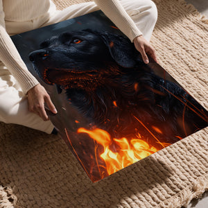 Black Labrador in Rain