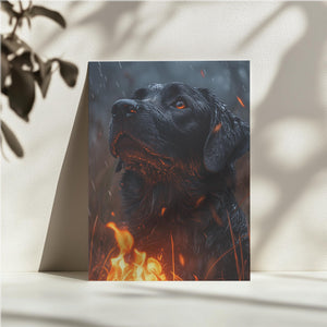 Black Labrador in Rain