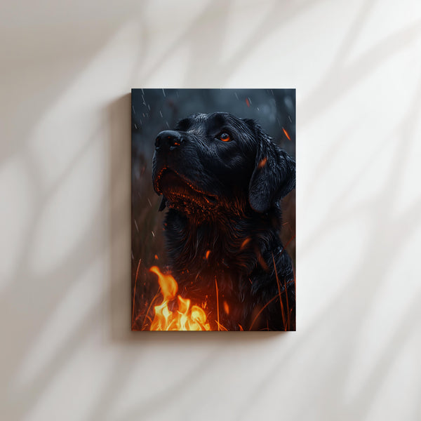 Black Labrador in Rain