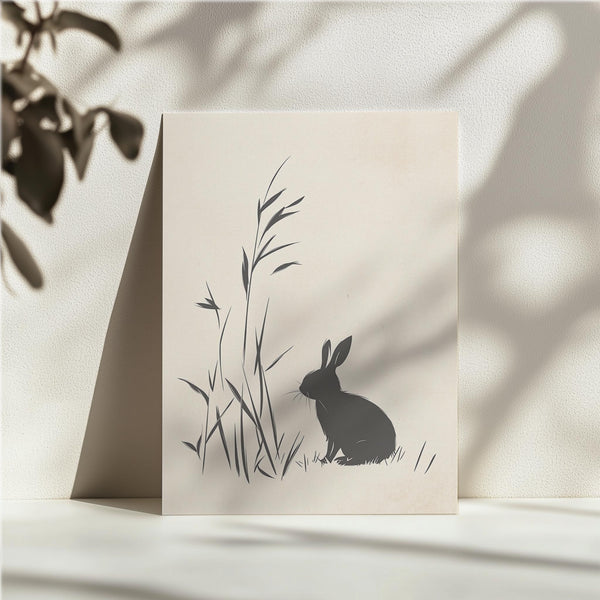 Minimalist Rabbit Silhouette