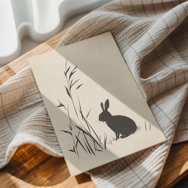 Minimalist Rabbit Silhouette