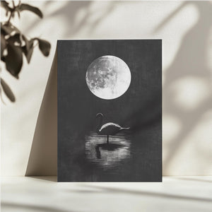 Moonlit Swan Silhouette