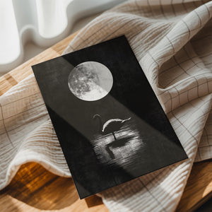 Moonlit Swan Silhouette