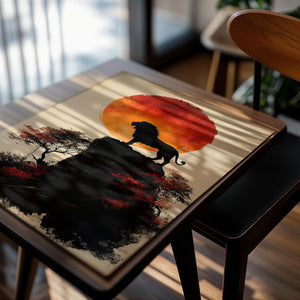 Lion Silhouette at Sunset