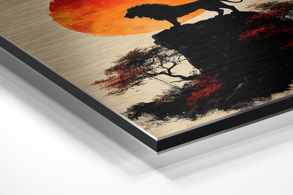 Lion Silhouette at Sunset