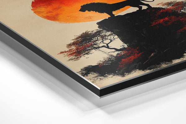 Lion Silhouette at Sunset