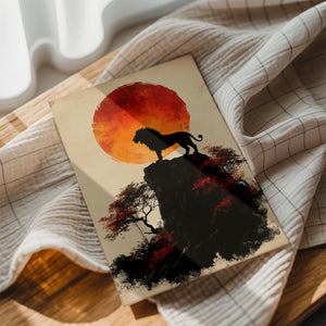 Lion Silhouette at Sunset