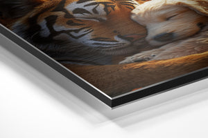 Tiger and Dog Cuddle