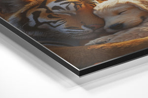 Tiger and Dog Cuddle