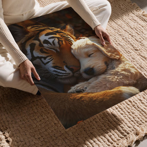 Tiger and Dog Cuddle