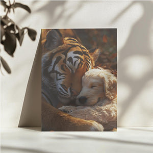Tiger and Dog Cuddle