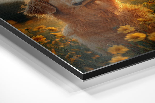 Golden Retriever in Flowers