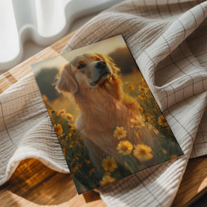 Golden Retriever in Flowers