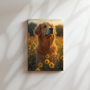 Golden Retriever in Flowers