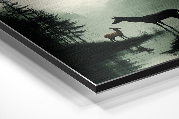 Deer in Misty Forest