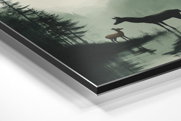 Deer in Misty Forest