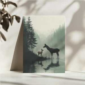 Deer in Misty Forest