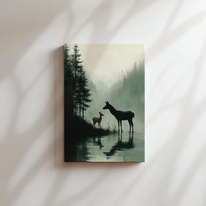 Deer in Misty Forest