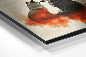 Foxes Facing Each Other