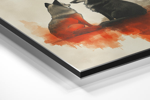 Foxes Facing Each Other