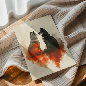 Foxes Facing Each Other