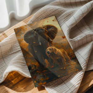 Elephant and Dog in Autumn