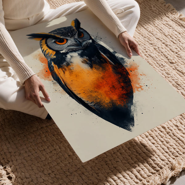 Fiery Owl Portrait