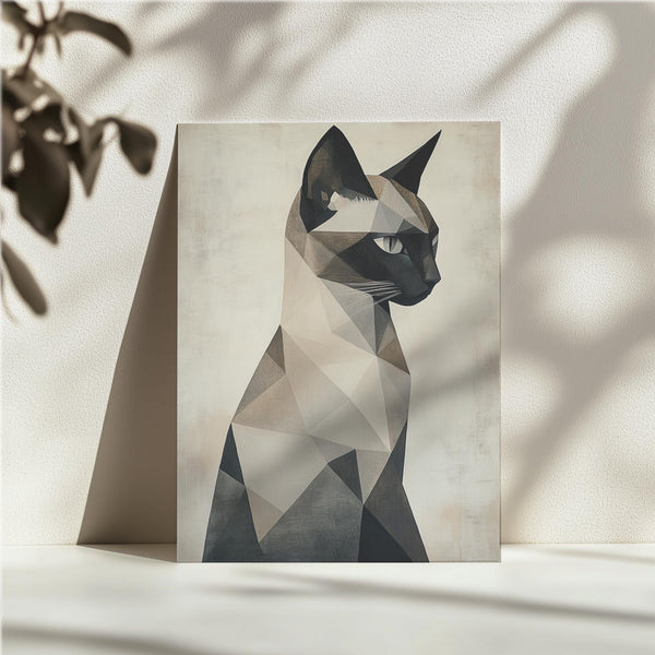Geometric Cat Portrait