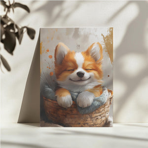 Happy Fox in Basket