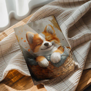 Happy Fox in Basket