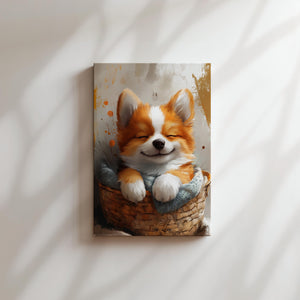 Happy Fox in Basket