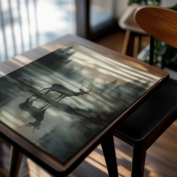 Deer in Misty Reflection