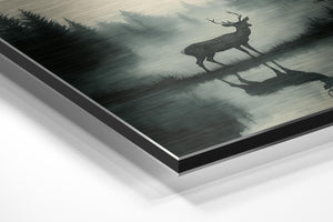 Deer in Misty Reflection