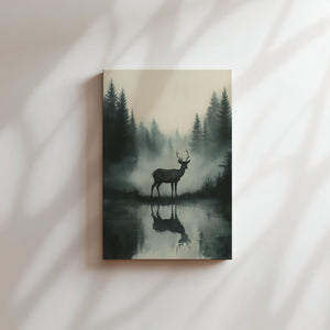 Deer in Misty Reflection