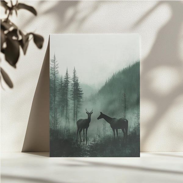 Deer in Misty Valley