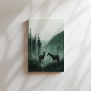 Deer in Misty Valley