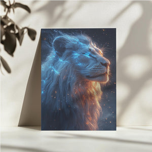 Cosmic Glowing Lion